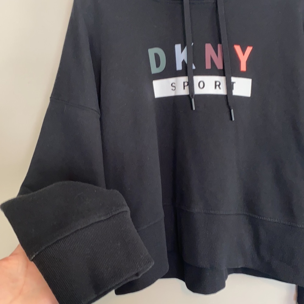 NWT DKNY Sport Cotton Logo Cropped Hoodie Size L - Picture 14 of 15